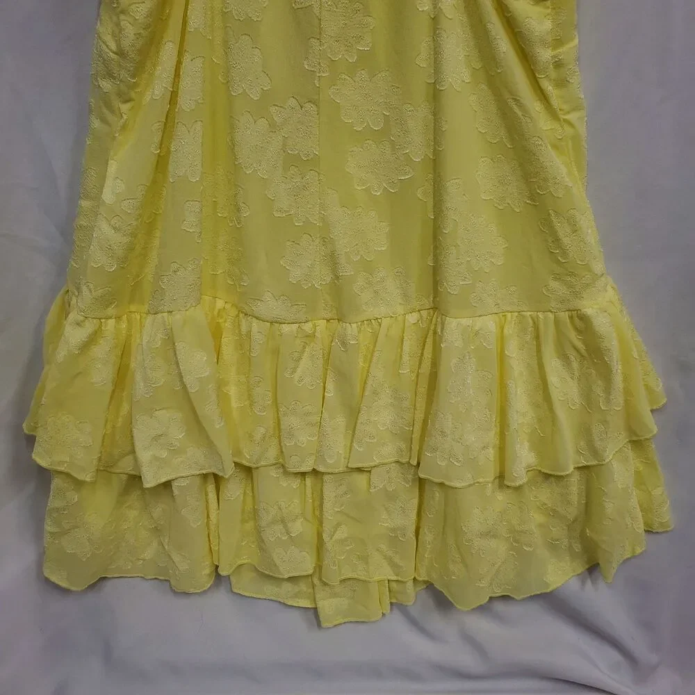 Wild Fable Women's Dress Yellow Game Day Ruffle Mini Skater Tiered NWT Size XXL - Picture 9 of 9